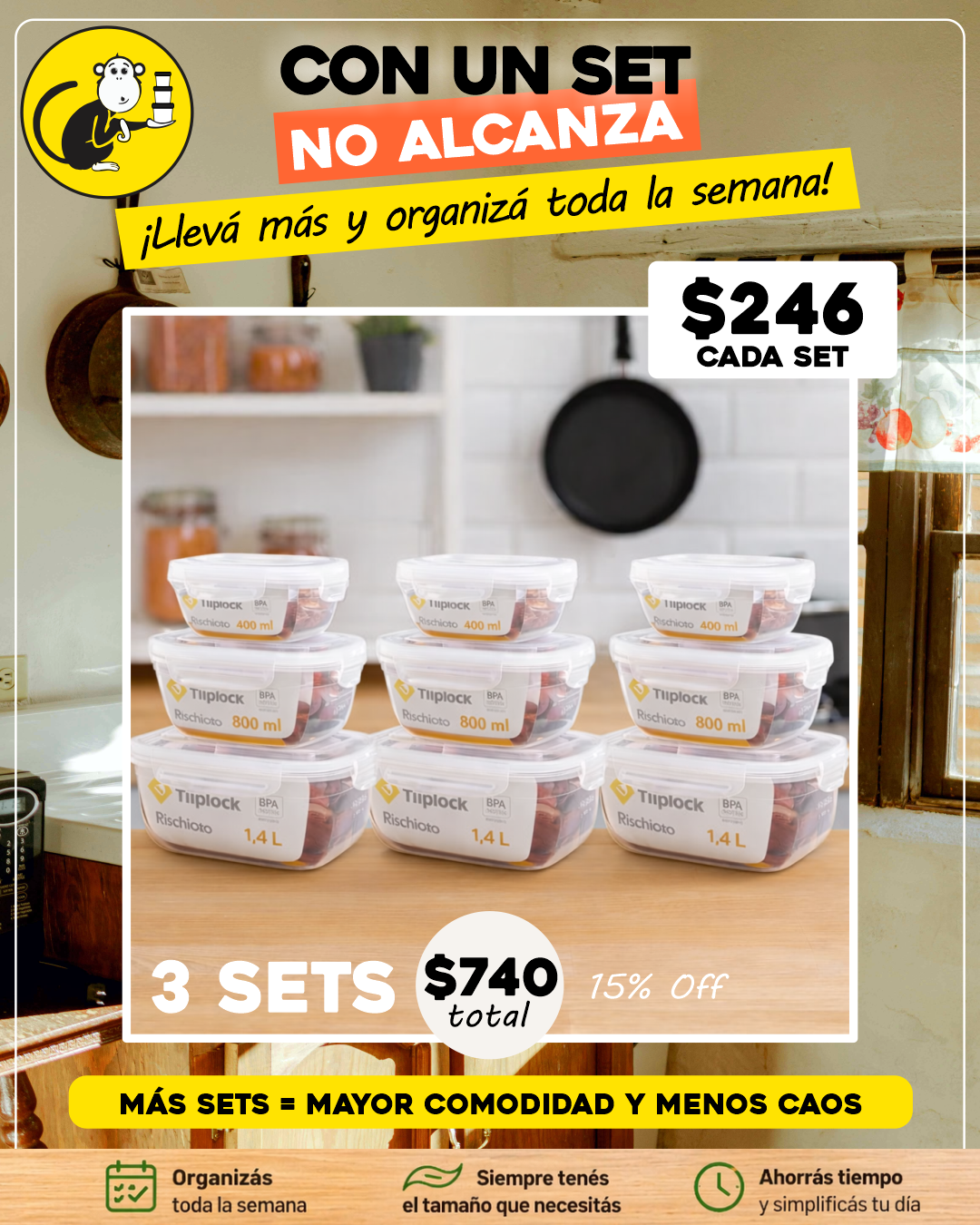 Promoción 3 sets de viandas