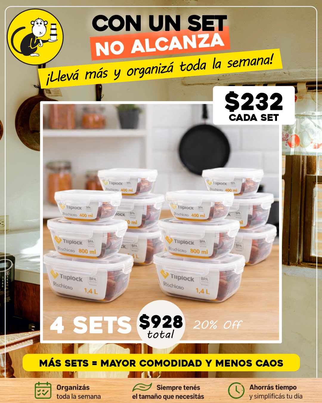 Promoción 4 sets de viandas